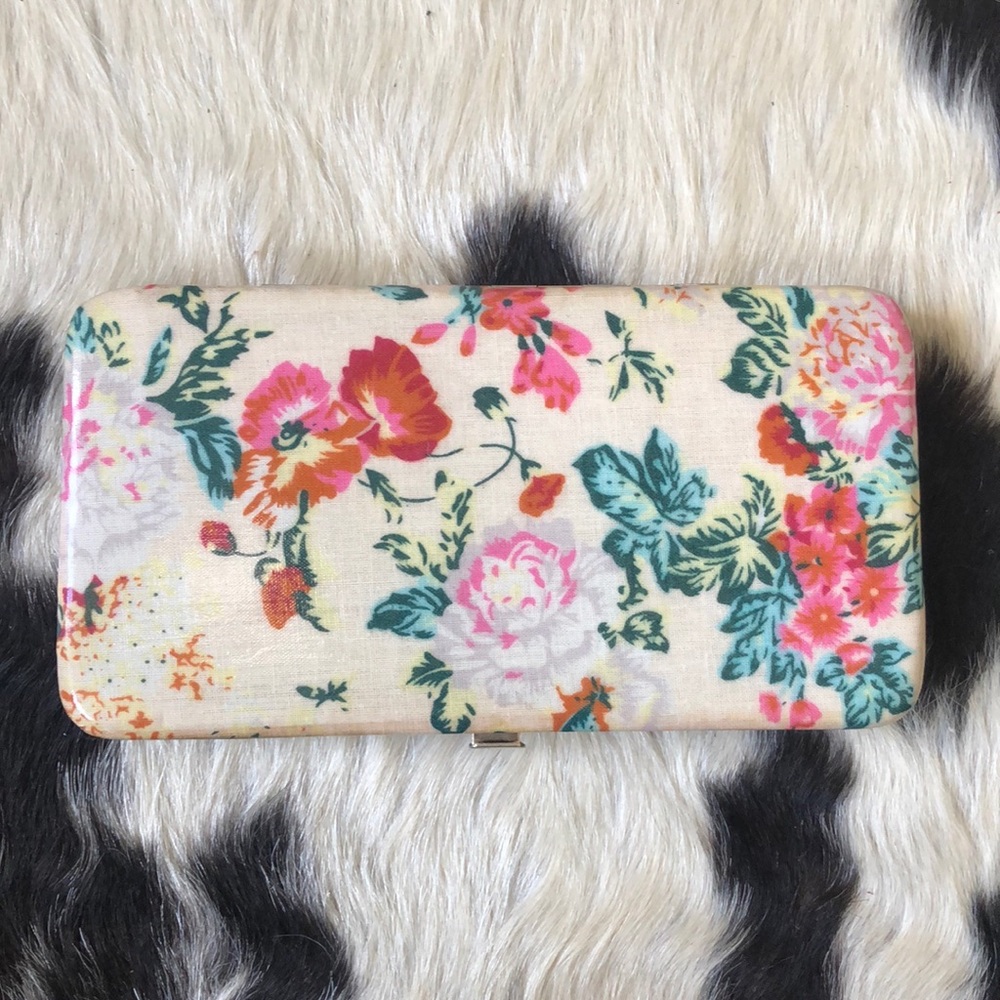 Pink floral wallet
